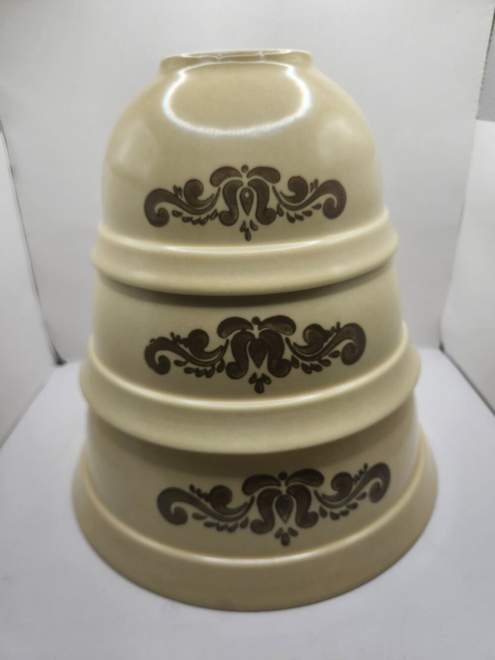 Vintage Pfaltzgraff China Nesting Bowls in Village Pattern
